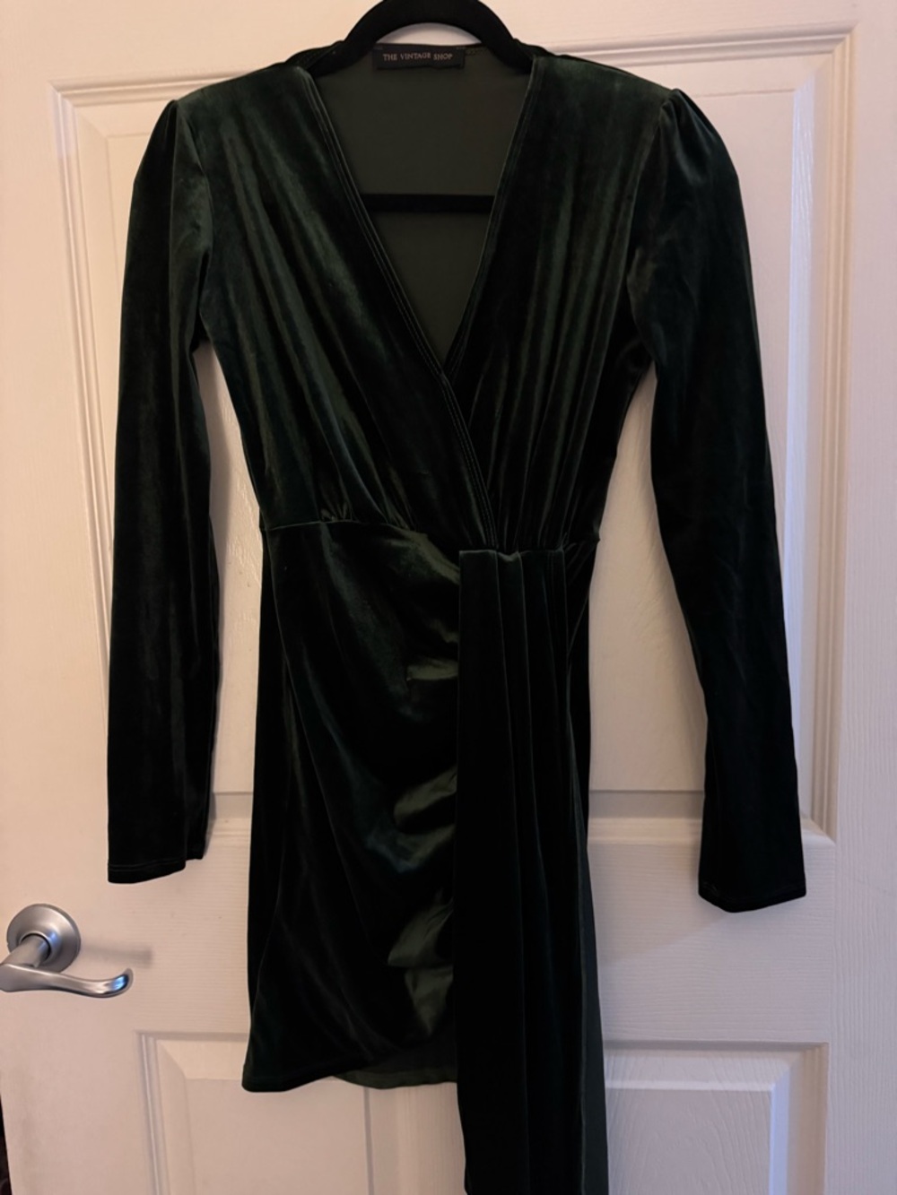 The Vintage Shop Women's Deep Green Velvet Dress